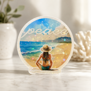 Peace Beach Holographic waterproof vinyl sticker